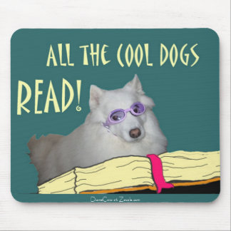 Bibliothek - Samoyed - coole Hunde las Bildung Mousepad