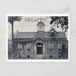 Bibliothek, Vineland, New Jersey Vintag Postkarte