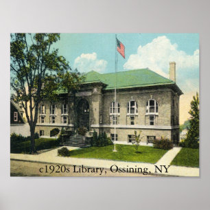 Bibliothek von 1920er Jahren, Ossining, NY Poster