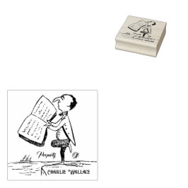 Bibliothek zum Besitz eines Menschenbuchs | Tinte- Gummistempel