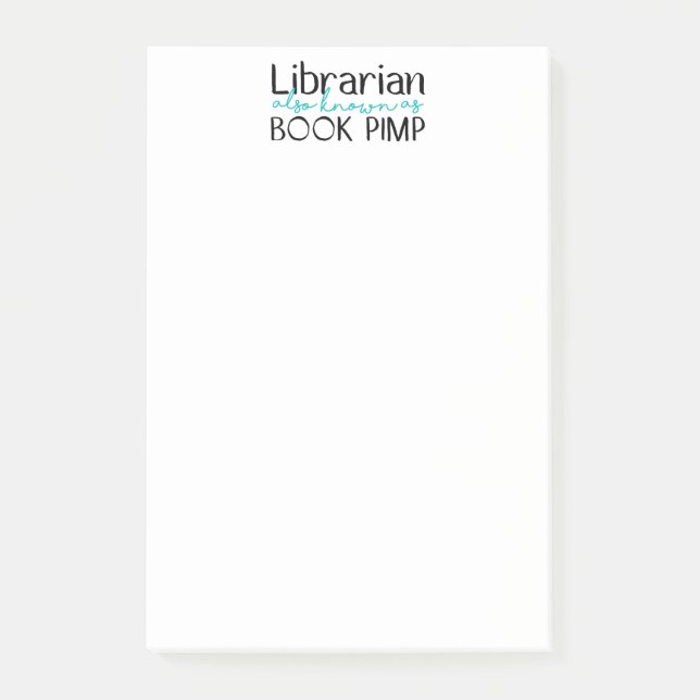 Bibliothekar-alias Buch-Zuhälter-Notizblock Post-it Klebezettel (Vorderseite)