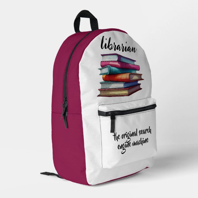 Bibliothekar Bedruckter Rucksack (Rückseitige Ecke links)