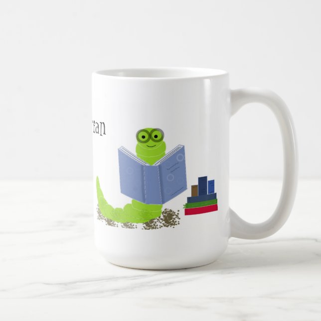 Bibliothekar-Bookworm-Design Kaffeetasse (Rechts)