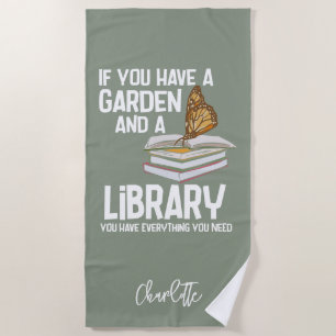 Bibliothekar Nerd und Gärtner Personalisiert Strandtuch