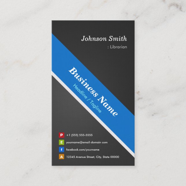 Bibliothekar - Premium doppelseitig Visitenkarte (Vorderseite)