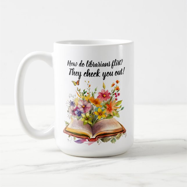 Bibliothekar und Bücher Kaffeetasse (Links)
