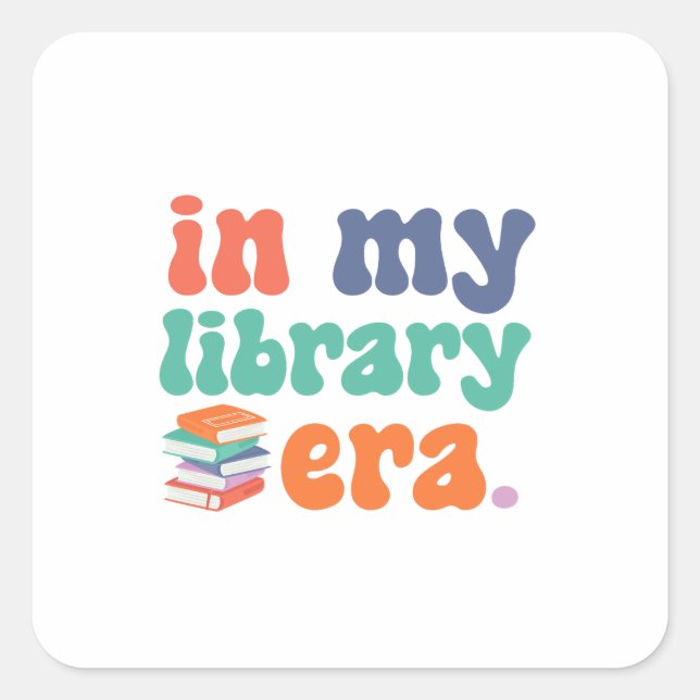 Bibliothekära Quadratischer Aufkleber (Vorderseite)