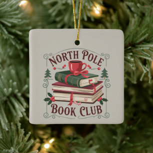 Bibliothekarin des North Pole Book Clubs Büchernar Keramikornament