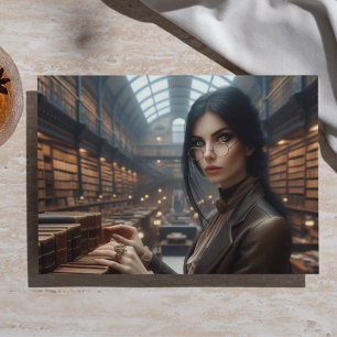 Bibliothekarin Steampunk Vintage viktorianische Da Seidenpapier