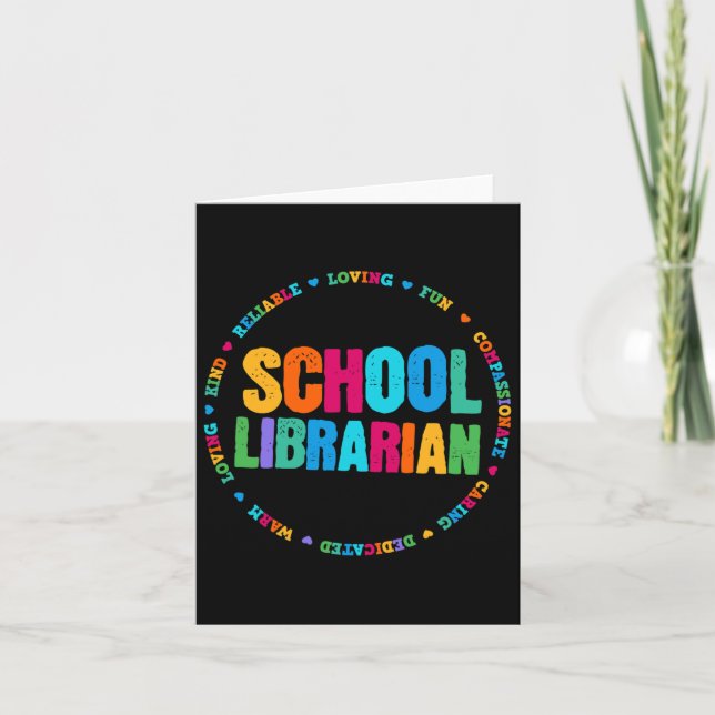 Bibliothekarische T-Shirt-Regenbogen-Farbbibliothe Karte (Vorderseite)