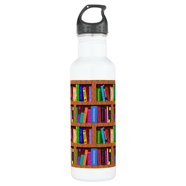 Bibliotheks-Buch-Regal-Muster für Leser Edelstahlflasche (Vorderseite)