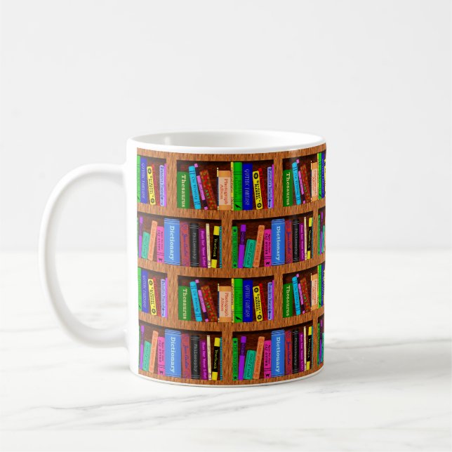 Bibliotheks-Buch-Regal-Muster für Leser Kaffeetasse (Links)