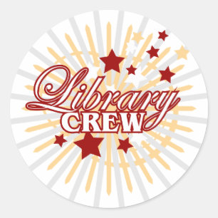 Bibliotheks-Crew Runder Aufkleber