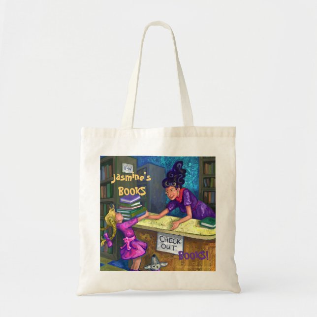 Bibliotheks-Karo-heraus Buch-Tasche Tragetasche (Vorne)
