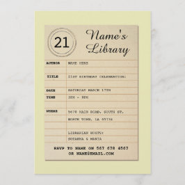 Bibliotheks-Karten-Buch-Geburtstags-Party-Autor Einladung
