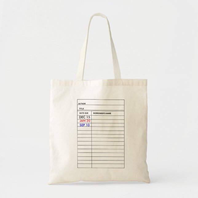 "Bibliotheks-Karten-" Taschen-Tasche Tragetasche (Vorne)