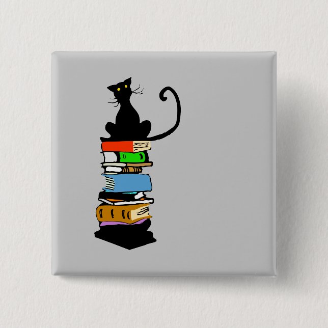 Bibliotheks-Katze Button (Vorderseite)