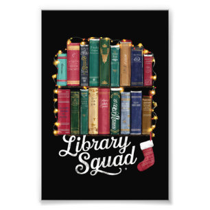 Bibliotheks-Team Weihnachten Buchliebhaber Team Le Fotodruck