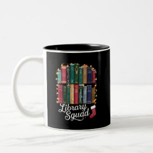 Bibliotheks-Team Weihnachten Buchliebhaber Team Le Zweifarbige Tasse