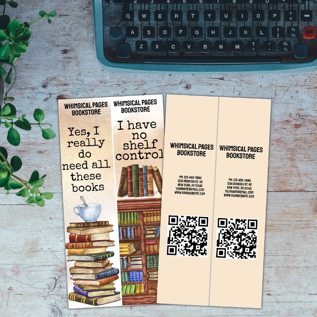 Bibliotheksbibliothek QR Funny Book Quote Lesezeic Karte (Von Creator hochgeladen)