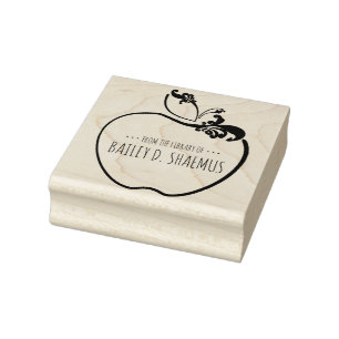 Bibliotheksbuch blühen Apfel-Briefmarke Gummistempel