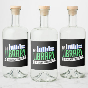 Bibliotheksbücher Alkoholflaschenetikett