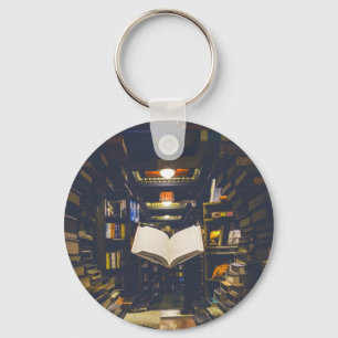 Bibliotheksbücher - Bücherregale im offenen Buch l Schlüsselanhänger