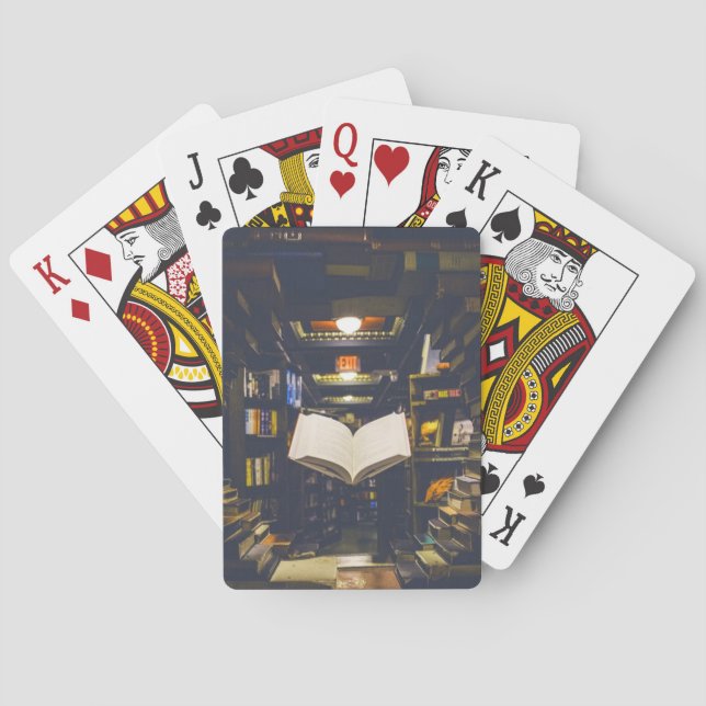 Bibliotheksbücher - Bücherregale im offenen Buch l Spielkarten (Rückseite)