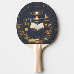 Bibliotheksbücher - Bücherregale im offenen Buch l Tischtennis Schläger