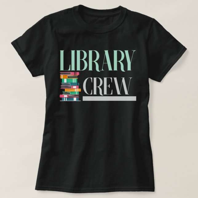 Bibliotheksbücher Crew Leseliste T-Shirt (Design vorne)