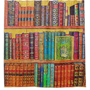 Bibliotheksbücher Duschvorhang