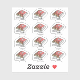 Bibliotheksbücher geben Erinnerung Studentenplaner Aufkleber