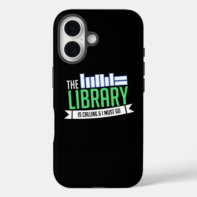 Bibliotheksbücher iPhone 16 Hülle (Rückseite)