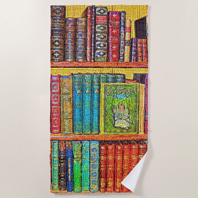 Bibliotheksbücher Strandtuch (Vorderseite)