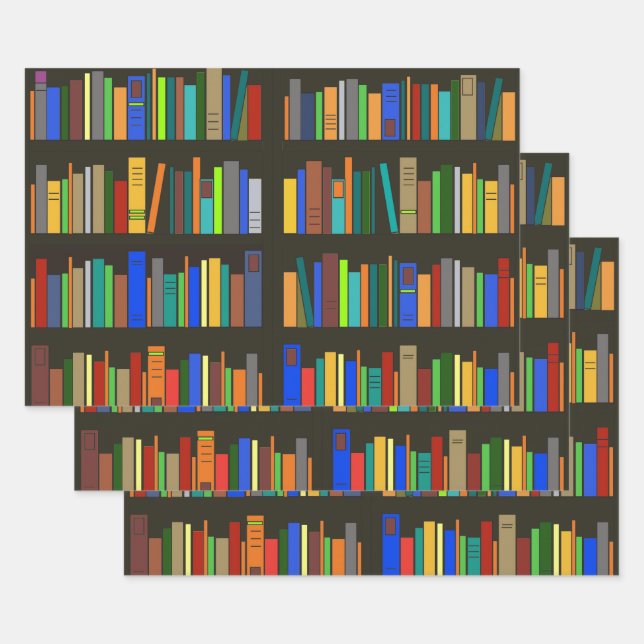 Bibliotheksbücherregale Wrapping Paper-Sets Geschenkpapier Set (Set)