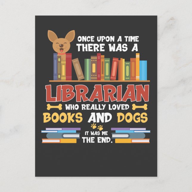 Bibliothekshund und Buchliebhaber Bibliothekarisch Postkarte (Vorderseite)