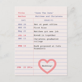 Bibliothekskarte Save the Date Postkarte