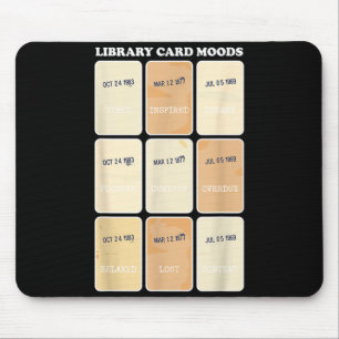 Bibliothekskarten-Stimmungen vintage buchliebhaber Mousepad