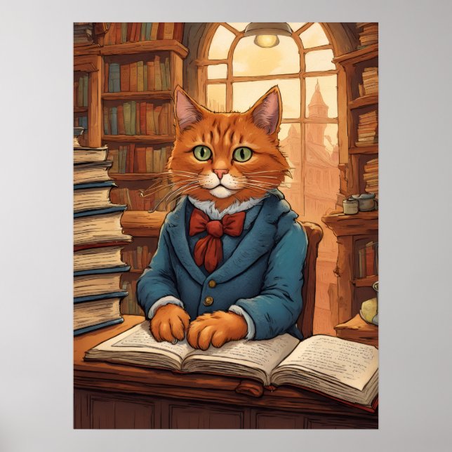 Bibliothekskatze #11 Poster (Vorne)