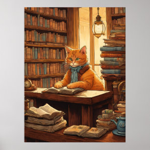 Bibliothekskatze #12 Poster