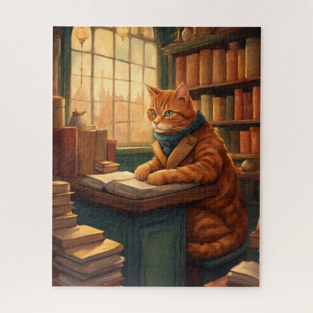 Bibliothekskatze #14 Puzzle (Vertikal)