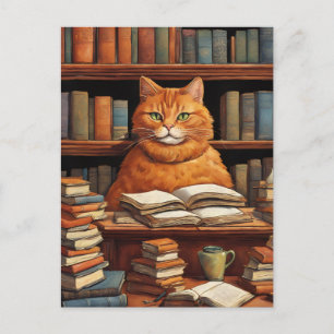 Bibliothekskatze #1 Postkarte