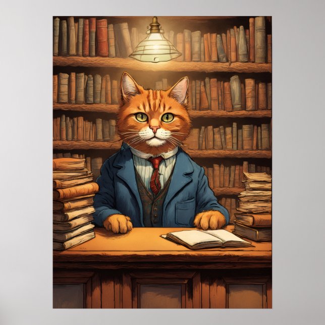 Bibliothekskatze #20 Poster (Vorne)