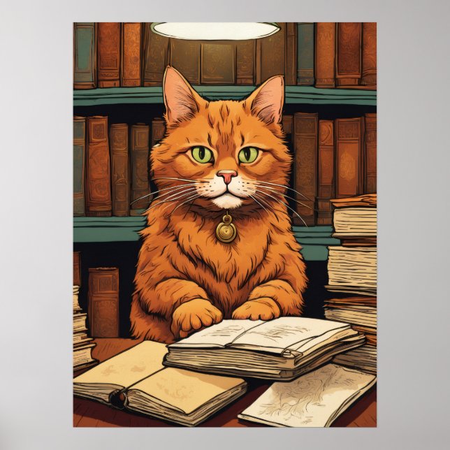 Bibliothekskatze #8 Poster (Vorne)