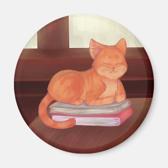 Bibliothekskatze Magnet (Vorne)