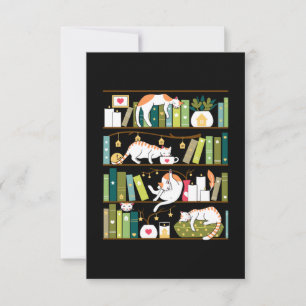 Bibliothekskatzen - skurrile Katzen in den Bücherr Dankeskarte