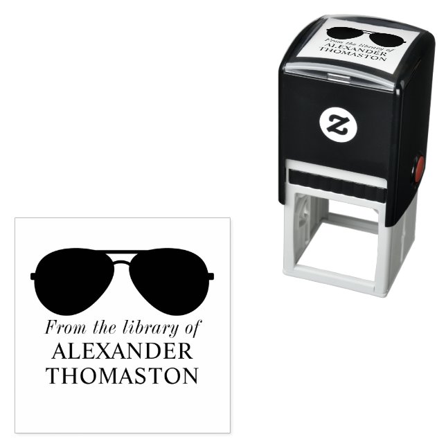 Bibliotheksname der Silhouette Aviator Sunglasses Permastempel (Beispiel)