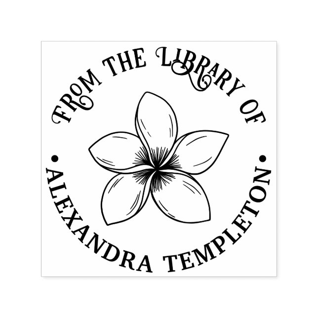 Bibliotheksname der tropischen Blume Plumeria Permastempel (Design)