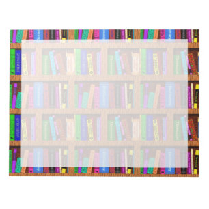 Bibliotheksregal-Muster für Leser Notizblock