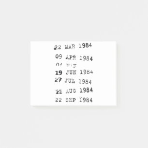 Bibliotheksstempel Fälligkeitsdatum 1984 Post-it Klebezettel
